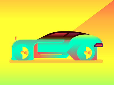 Rolls Royce Vision Next 100 bmw car geometric gradients vector yellow