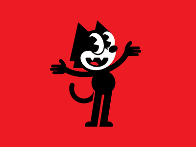 El Gato Felix black cartoon cat classic fan art happy red