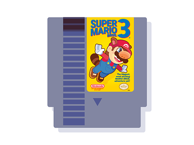 Mario 3 (Nes Cartridge) cartridge fan art geometric happy mario mario bros nes nintendo vector yellow