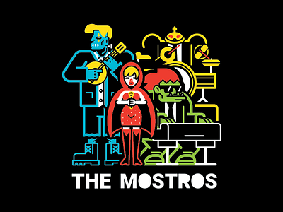 The Mostros band capcom cute fan art geometric lines monsters vector