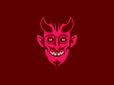 Diablo devil diablo geometric happy loco red simple vector