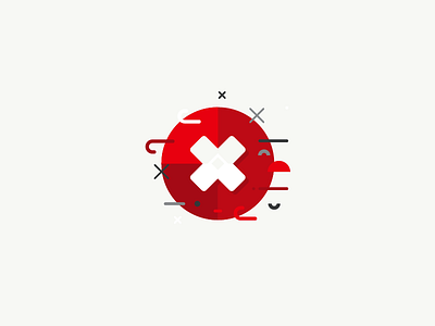 Incorrecto Icono confetti geometric icon proposal red vector wrong