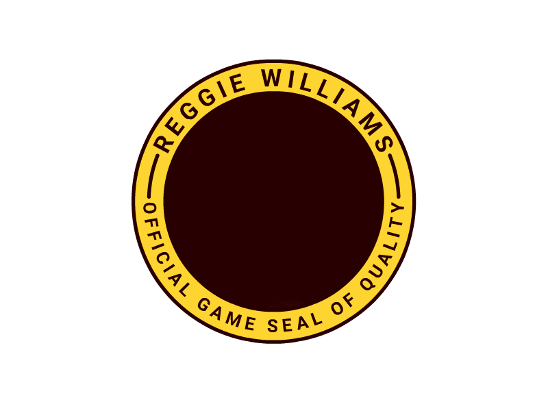 Reggie Animado badge games gif happy people vector yellow