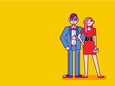 Us blue girl happy love man people pink red vector yellow