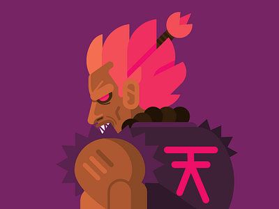 Akuma akuma geometric loco mad purple street fighter vector