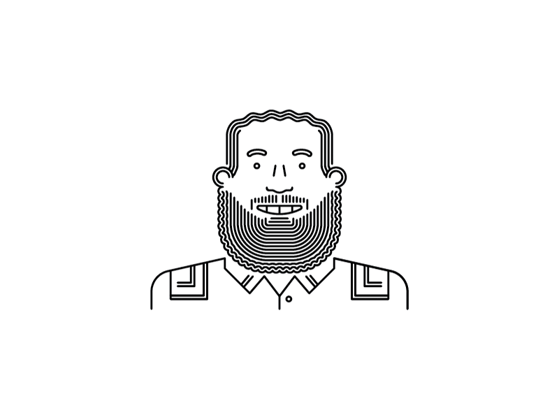 Sherif beard bw geometric gif happy lines man vector