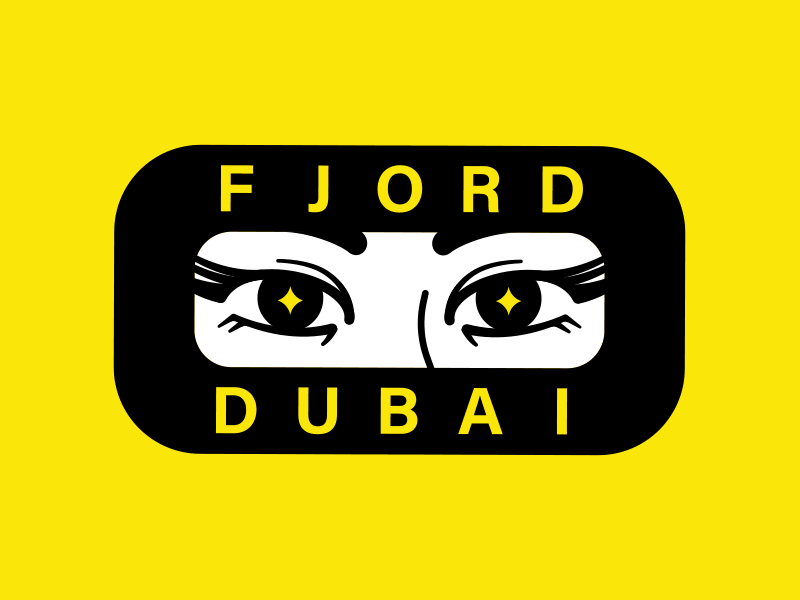 Ojitos de Dubai brand colors cute eyes fjord gif motion star vector
