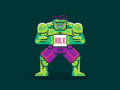 Hero Shot - Hulk angry fan art geometric green illustration vector