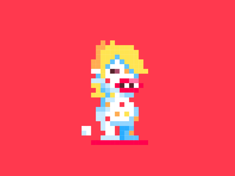 Cacahuate Pixel cute monster red yellow helbetico cacahuate pixel vector