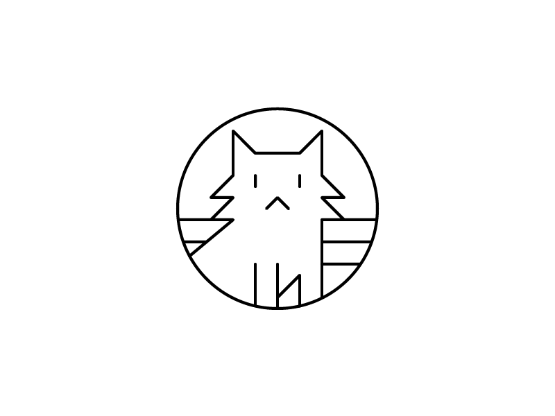 Más Iconos lineales black white bunny cat geometric icon lines vector