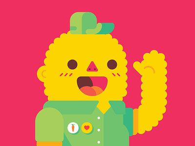 Bo character cute fanart geometric green happy illustrator vector yellow