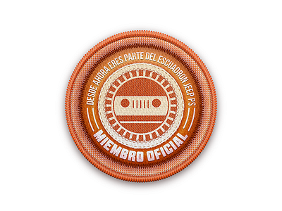 Jeep Badge badge circle gradient jeep orange shadows vector illustration