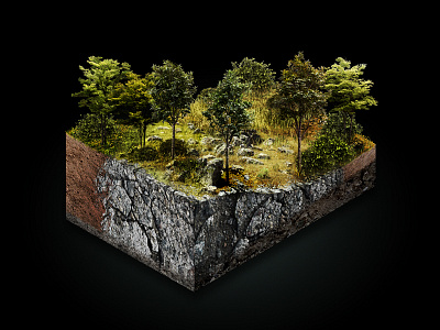 Bosque digital isometric isometric illustration photoshop