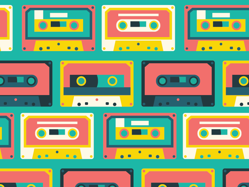 Cassette Tape Texture casette tape retro colors helbetico vector