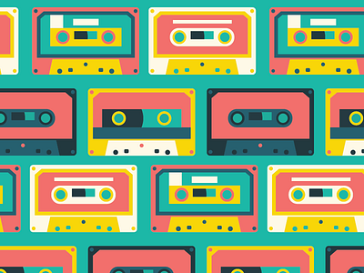 Cassette Tape Texture casette tape colors helbetico retro vector