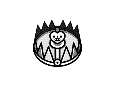 Bait black and white geometric heart inktober loco skull vectober vector