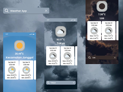 Weather App mobile design ui