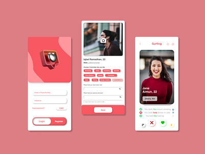 Dating App For Outdoor Enthusiast 3d app branding case study dating app design dibimbing illustration logo outdoor typography ui ui design ux ux research vector