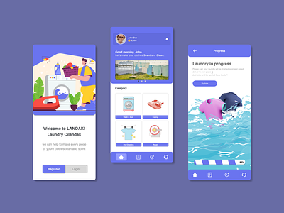Laundry App app design dibimbing illustration laundry laundry app ui ui design uiux ux ux research