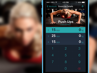 Gym Diary App Edit View app dark design fitness gym ios iphone ui