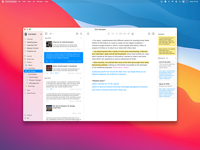 Zero Synapse note-taking app app backlinks concept macos native notes notetaking product ui