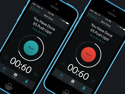 Timer for Gym Diary App app black design fitness ios iphone timer