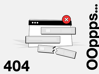 404 view - ACOMA® Redact 404 404 error 404 error page design error failure illustration