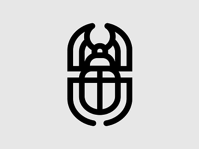 Cross bug bug logo logomark