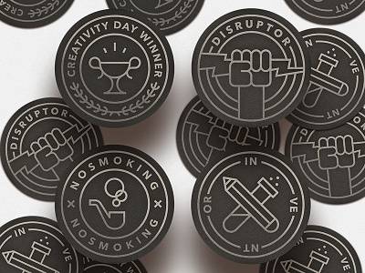 Achievement badges on carton mats