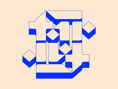 Far-far isometric type typography