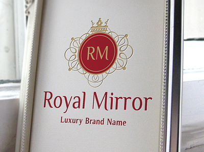 RoyalMirror - Elegant Logo Design beauty logo boutique brand identity branding elegant logo fashion feminine logo luxury logo monogram ornate logo personal branding salon spa vintage logo watercolor