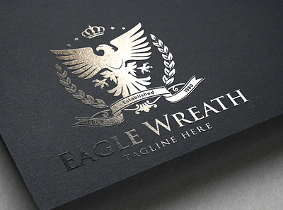 EagleWreath Luxury Logo aviation bird logo brand identity branding eagle crest eagle logo elegant logo falcon heraldry eagle insignia luxury logo personal branding phoenix logo real estate