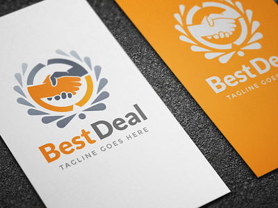 BestDeal Handshake Logo Template agency logo brand identity branding broker logo business logo company logo corporate identity deal logo handshake logo modern logo personal branding real estate