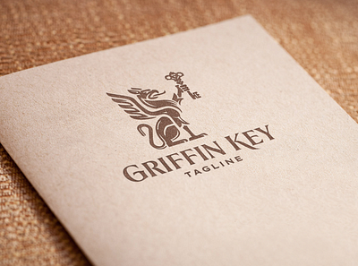 Griffin Key Logo Template agency logo brand identity branding crest logo elegant logo griffin logo heraldry logo house key luxury logo personal branding real estate real estate agent realtor logo