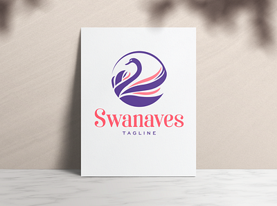 Swanaves - Elegant Logo Template beauty logo bird logo boutique logo brand identity branding dove logo elegant logo luxury logo personal branding spa logo swan logo
