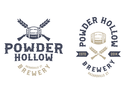 Powder Hollow Logos barrel beer brewery rifle wheat