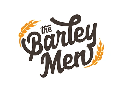 Barley Men Logo barley beer blog typography wheat