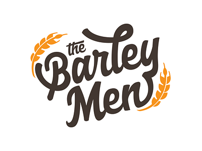 Barley Men Logo barley beer blog typography wheat