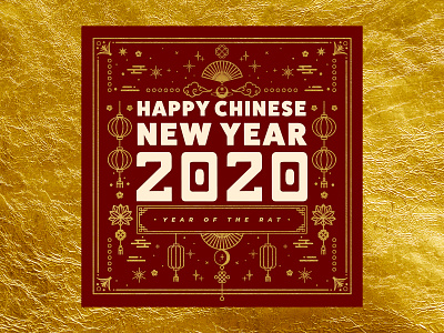 Chinese New Year 2020 2020 2020 trend 2020calendar art chinese new year color concept creative design designer gold icon illustration rat square star typography ui ux vector
