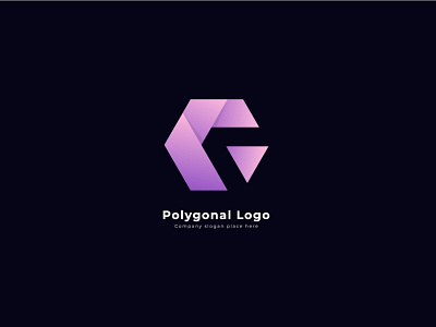 Polygonal abstract logo design abstract brand branding colourful creative design gradient graphic design haxagonal logo logo deisgn minimal polygonal