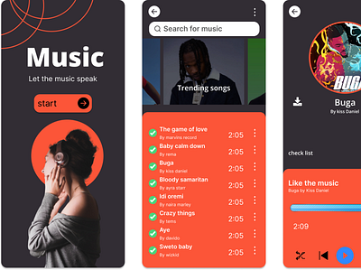Music App design design figma design music app design ui ux