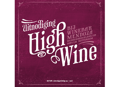 Invitation High Wine invitation invite type typography