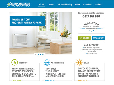 Airspark and branding design website