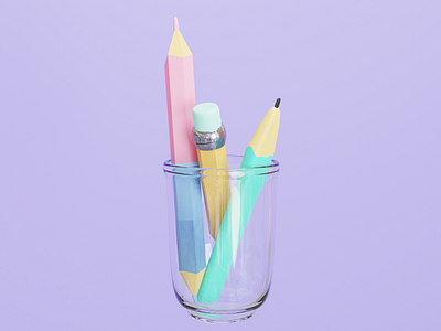 Карандаши x Pencils 3d blender blender3d branding glas glasses graphic design illustration pen pencil pencils typography vector