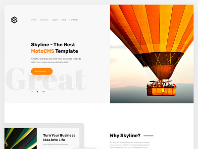 Skyline - MotoCMS Template design minimal template ui