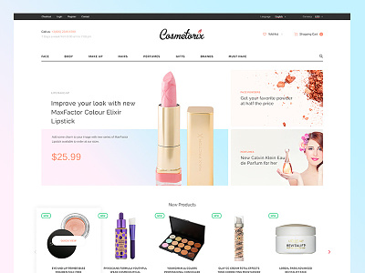 MakeUp Shop - OpenCart Template design ecommerce makeup opencart template