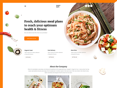 Food Delivery Landing Page design figma landing template ui