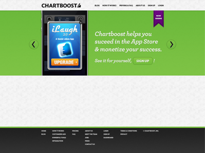 Chartboost homepage redesign idea startup ui web website