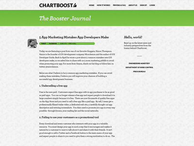 Chartboost blog redesign idea blog startup ui web website