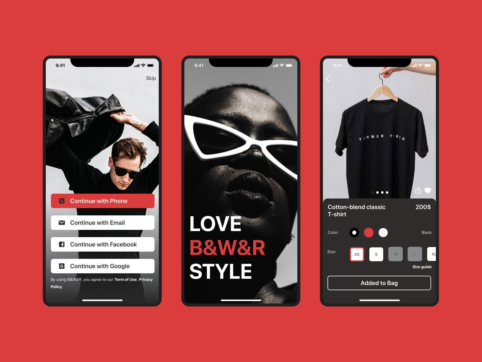 Mobile App I Black-White-Red clothes I UX/UI design ️🤍🖤 by Tati Tata on ...